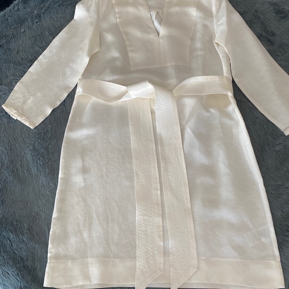 J Crew Linen Blend Cream Midi XS - Picture 4 of 15